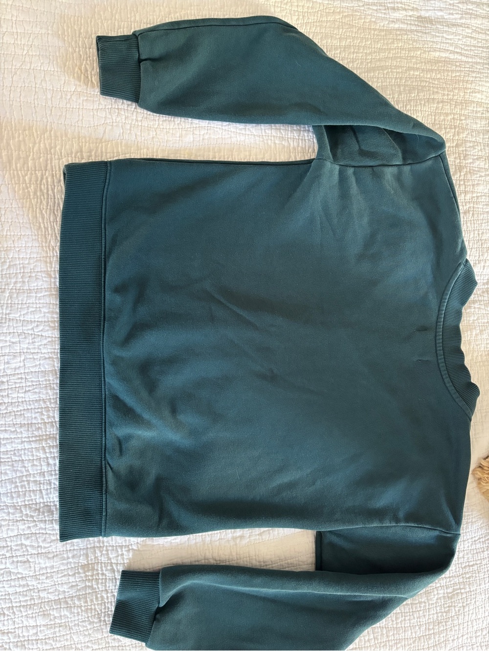 Pact Fleece V-Neck Sweatshirt Teal - Size XS - Picture 3 of 8